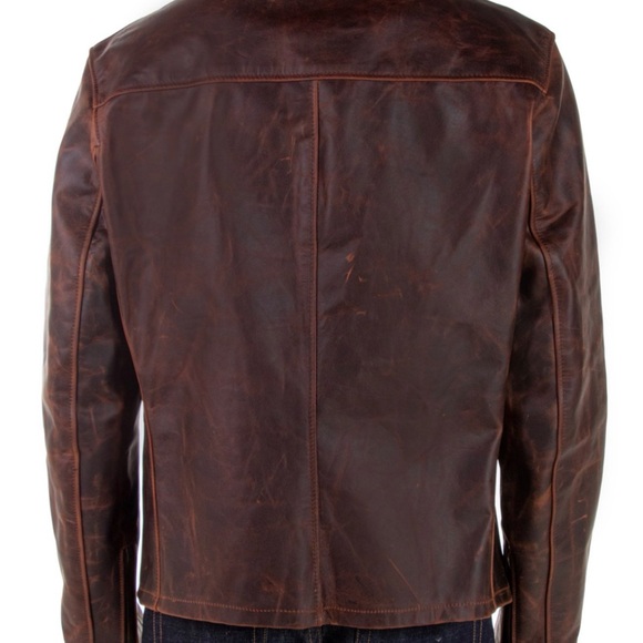 Schott NYC Unlined Cowhide Cafe Racer Leather Jacket - Picture 7 of 9